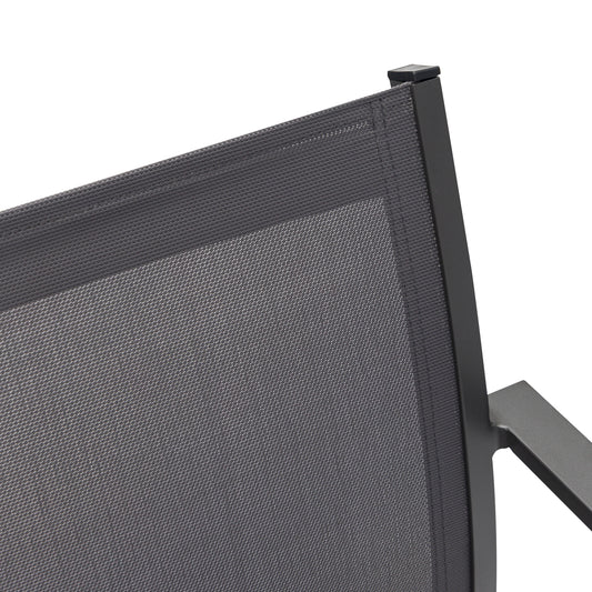 Silla de comedor Adin aluminio y textilene antracita