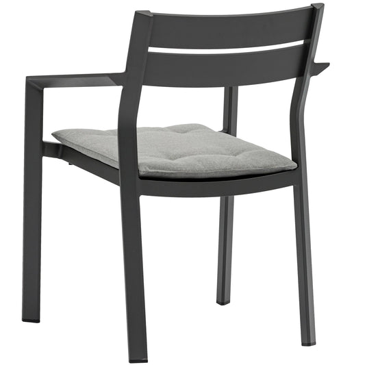 Silla de comedor Boori aluminio antracita cojín gris medio.