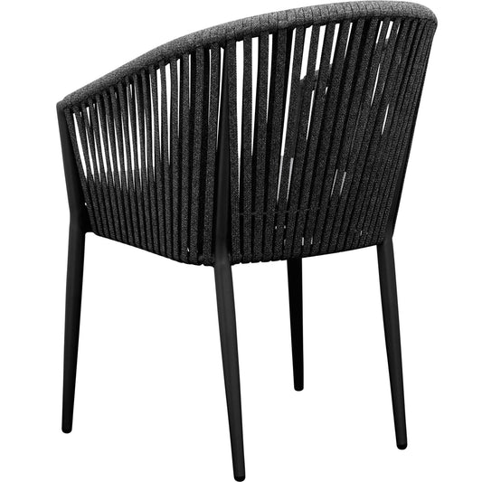 Sillón Ukiah aluminio y cuerda antracita con cojín gris medio