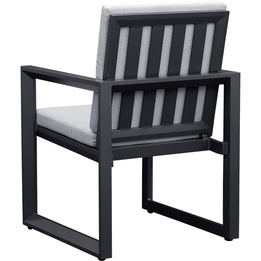 Sillón de comedor Onix aluminio antracita y cojinería gris medio