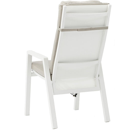 Sillón de comedor Albury aluminio blanco