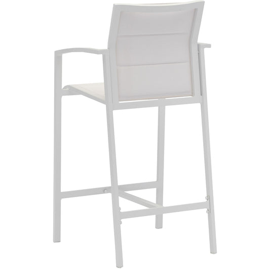Sillón para barra de bar ORICK aluminio y textil blanco