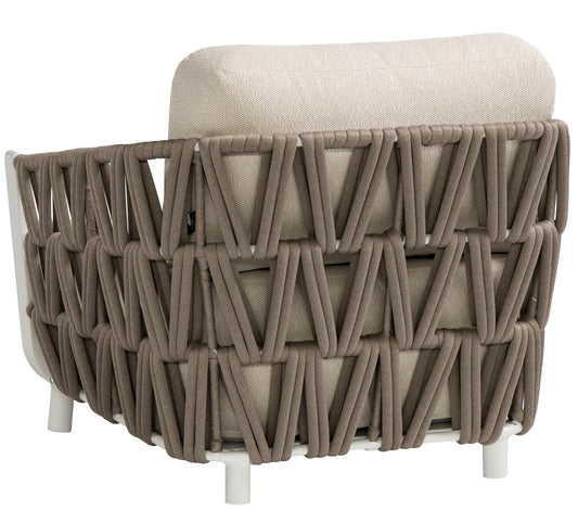 Butaca 1 plaza Carson aluminio blanco textil beige