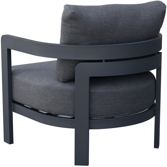 Sofá de 1 plaza Babylon aluminio gris antracita y textil gris oscuro