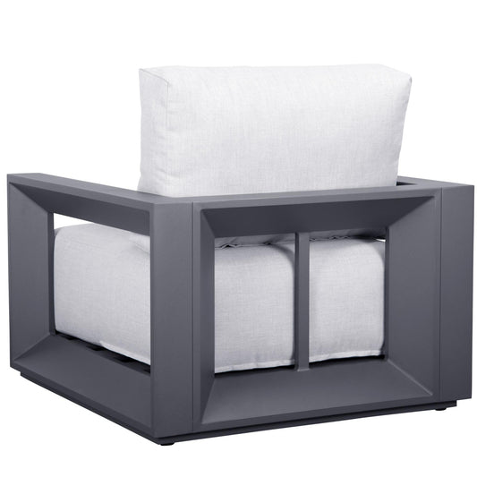 Sofá 1 plaza Onix aluminio antracita cojinería gris medio