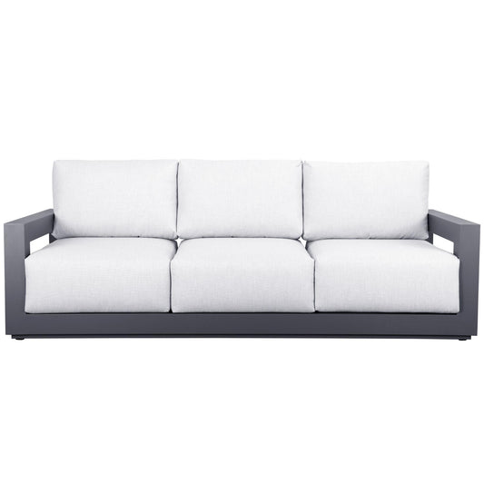 Sofá 3 plazas Onix aluminio antracita cojinería gris medio