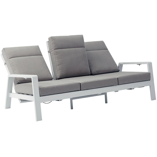 Sofá 3 plazas Albury aluminio blanco