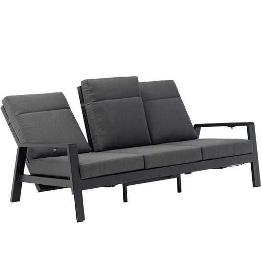 Sofá 3 plazas Albury aluminio antracita