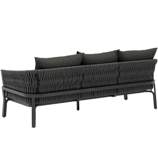 Sofá 3 plazas Anmore aluminio antracita textil antracita.