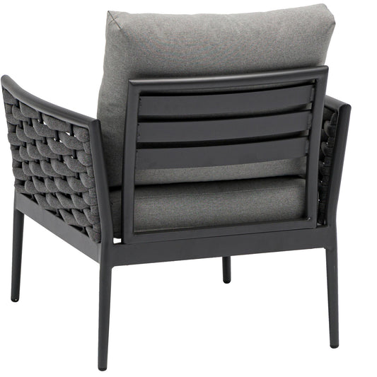 Sofa 1 plaza Walga aluminio antracita cojin gris oscuro.