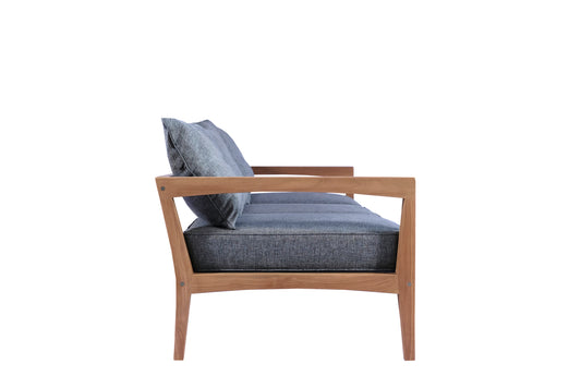 Sofá 3 plazas Roxas con cojinería gris oscuro