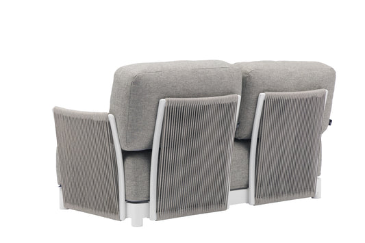 Sofá 2 plazas Silai aluminio blanco textil gris medio