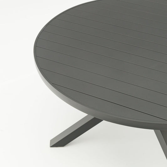 Mesa redonda Yowah aluminio antracita Ø 120 cm