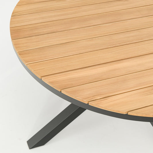 Mesa redonda Sidney aluminio antracita - teca Ø 120 cm