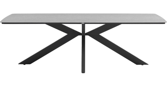 Mesa rectangular Bais 240x100 cm aluminio antracita y top cerámico gris medio