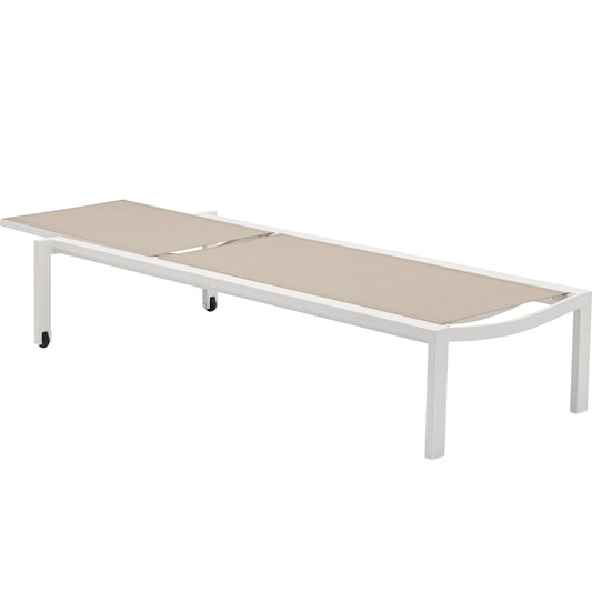 Tumbona Bangor aluminio blanco y textilene taupe