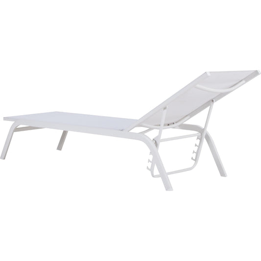 Tumbona Galt aluminio blanco y textilene blanco