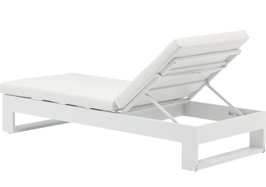Tumbona Niland aluminio y tejido náutico blanco
