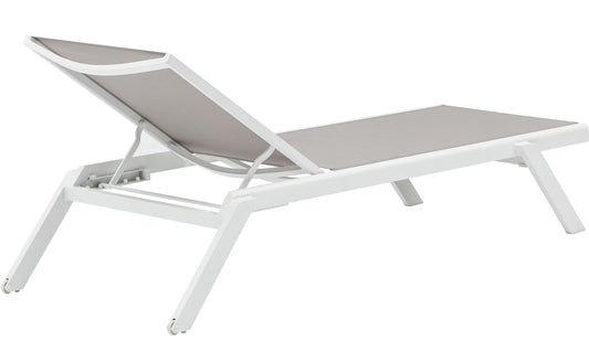 Tumbona Alameda aluminio blanco y textilene gris claro