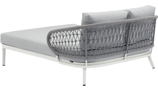 Daybed Isabela aluminio blanco y textil gris claro