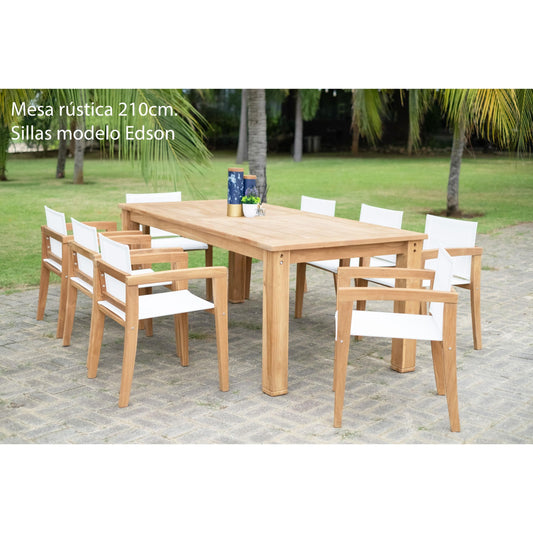 Sillón con brazos Candon textilene blanco