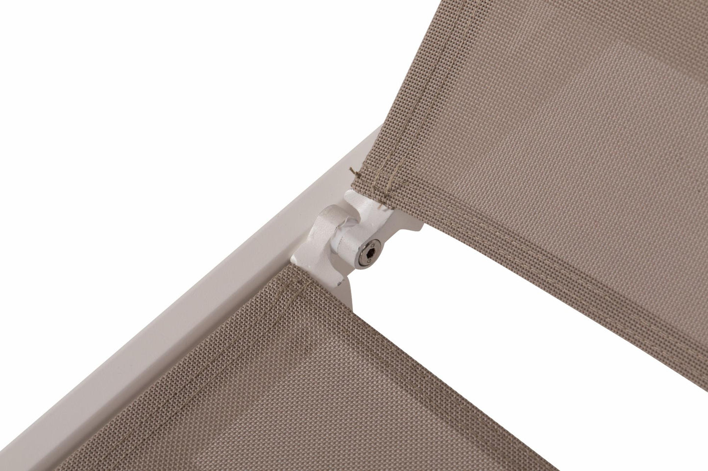 Tumbona Galt aluminio blanco y textilene taupe