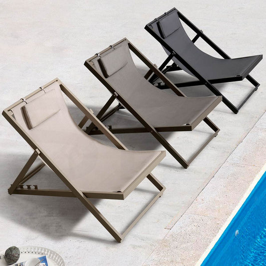 Tumbona Davis aluminio y textilene taupe