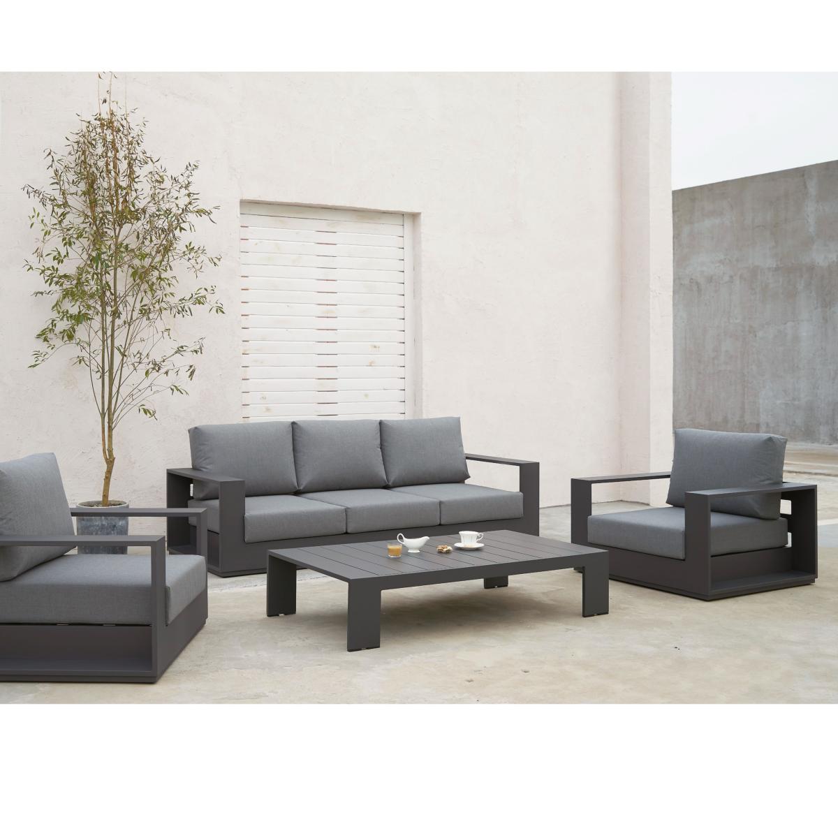 Mesa de centro Ione aluminio antracita.