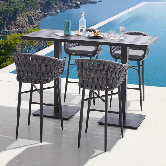 Mesa alta bar Orick 160x70 cm aluminio antracita.