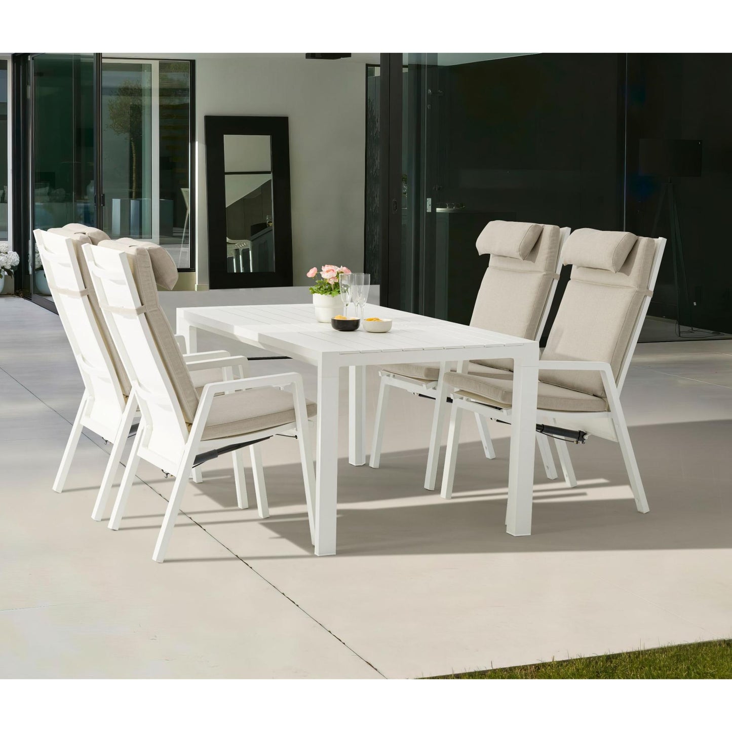 Mesa fija Byron 220 cm aluminio blanco