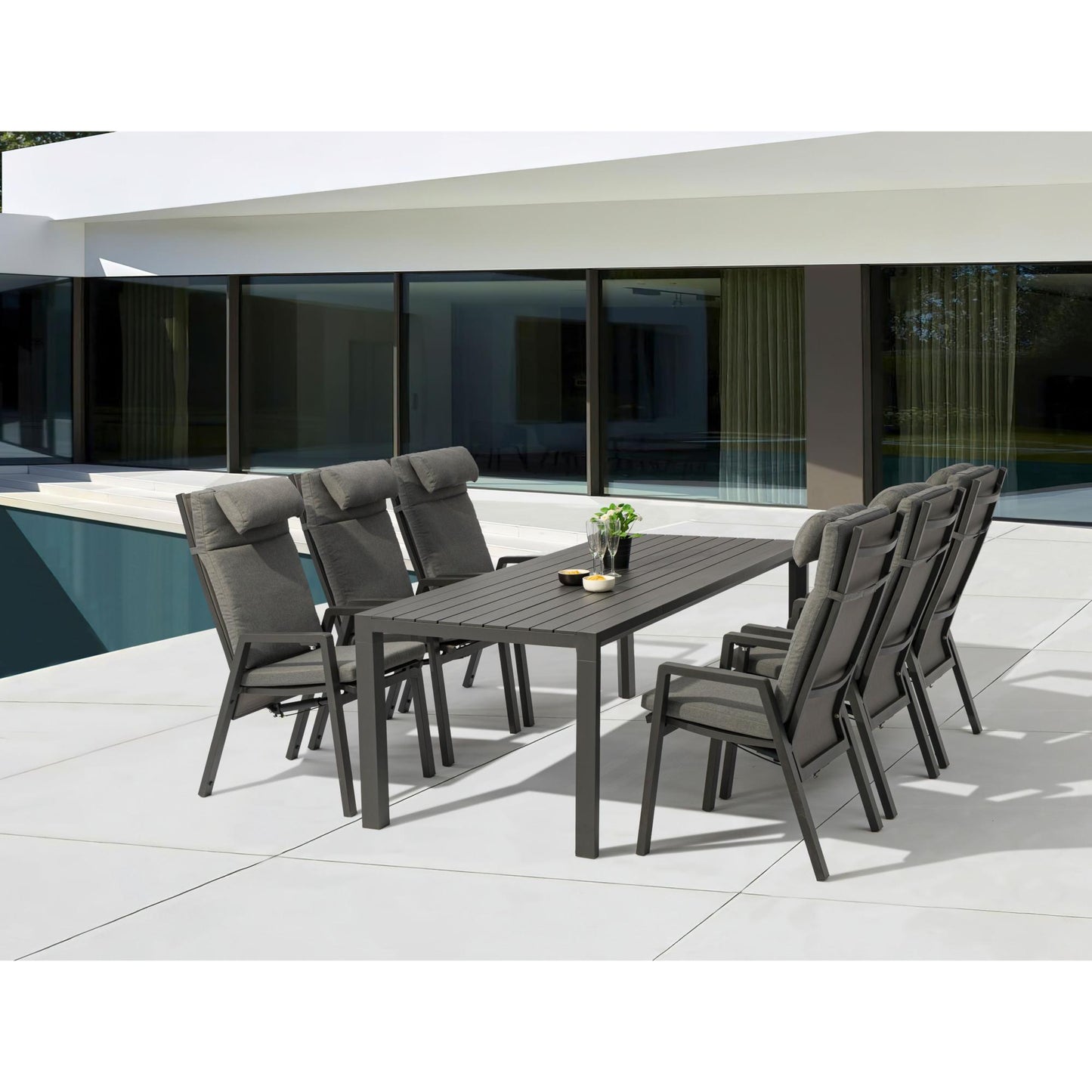 Mesa fija Byron 220 cm aluminio antracita