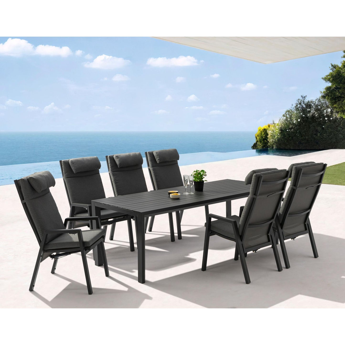 Sillón de comedor Albury aluminio antracita