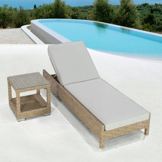 Tumbona California aluminio y ratán sintético