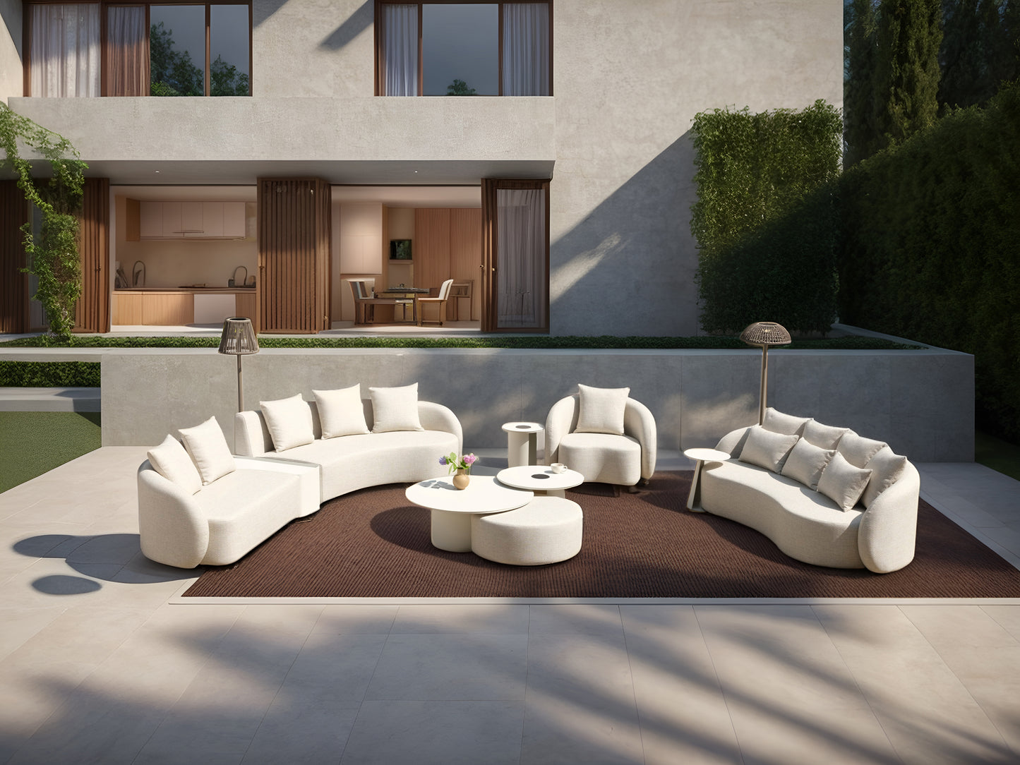 Mesita lateral redonda Corinto aluminio blanco