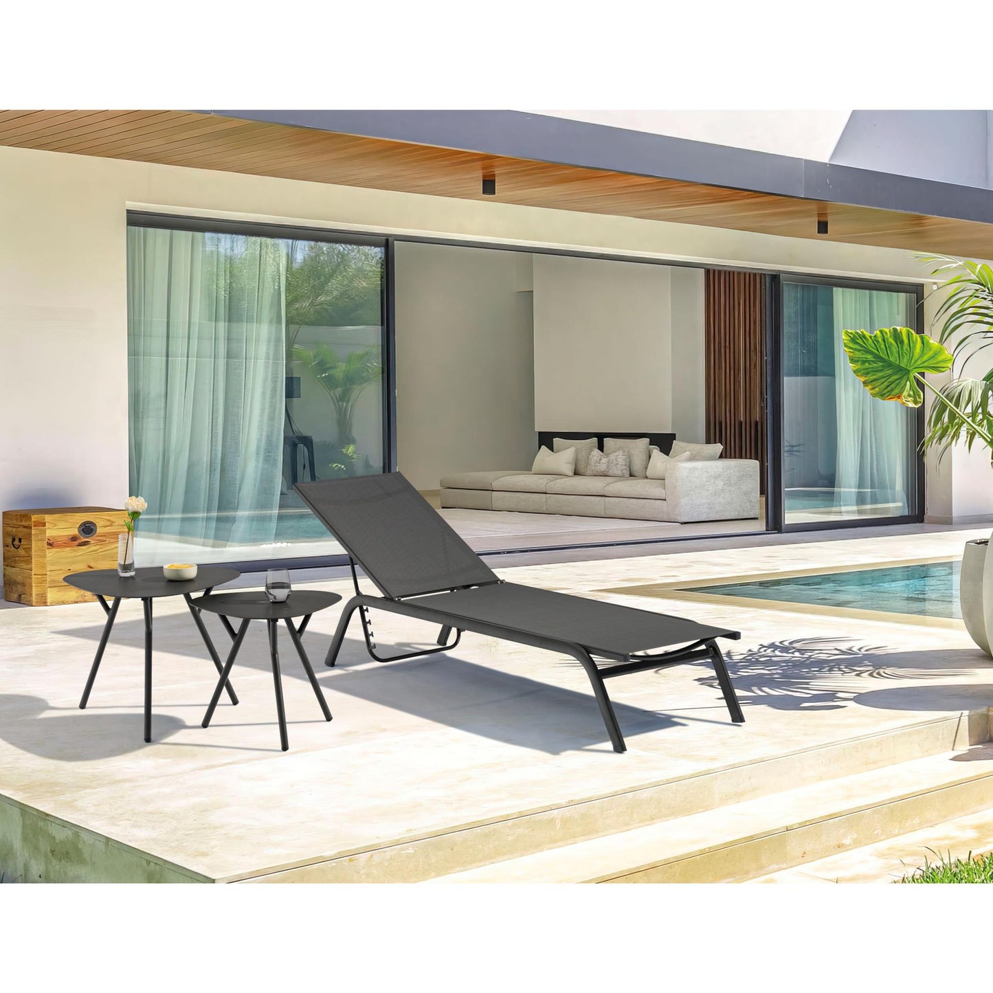 Mesa auxiliar Galt Ø 50 aluminio taupe