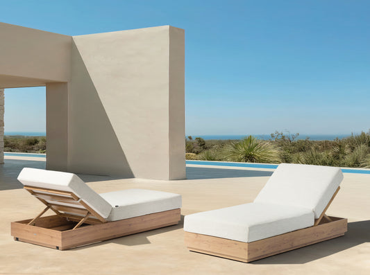 Tumbona Java 190x80x36 cm aluminio efecto teca natural