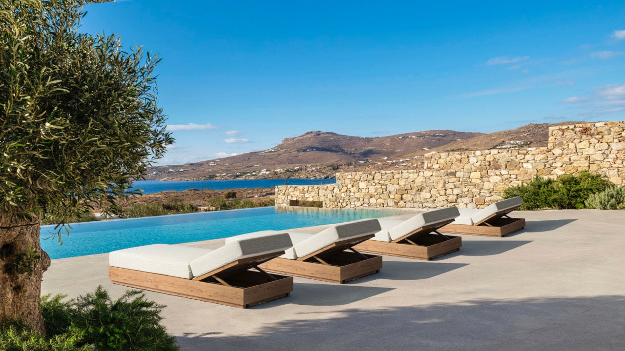 Tumbona Java 190x80x36 cm aluminio efecto teca natural