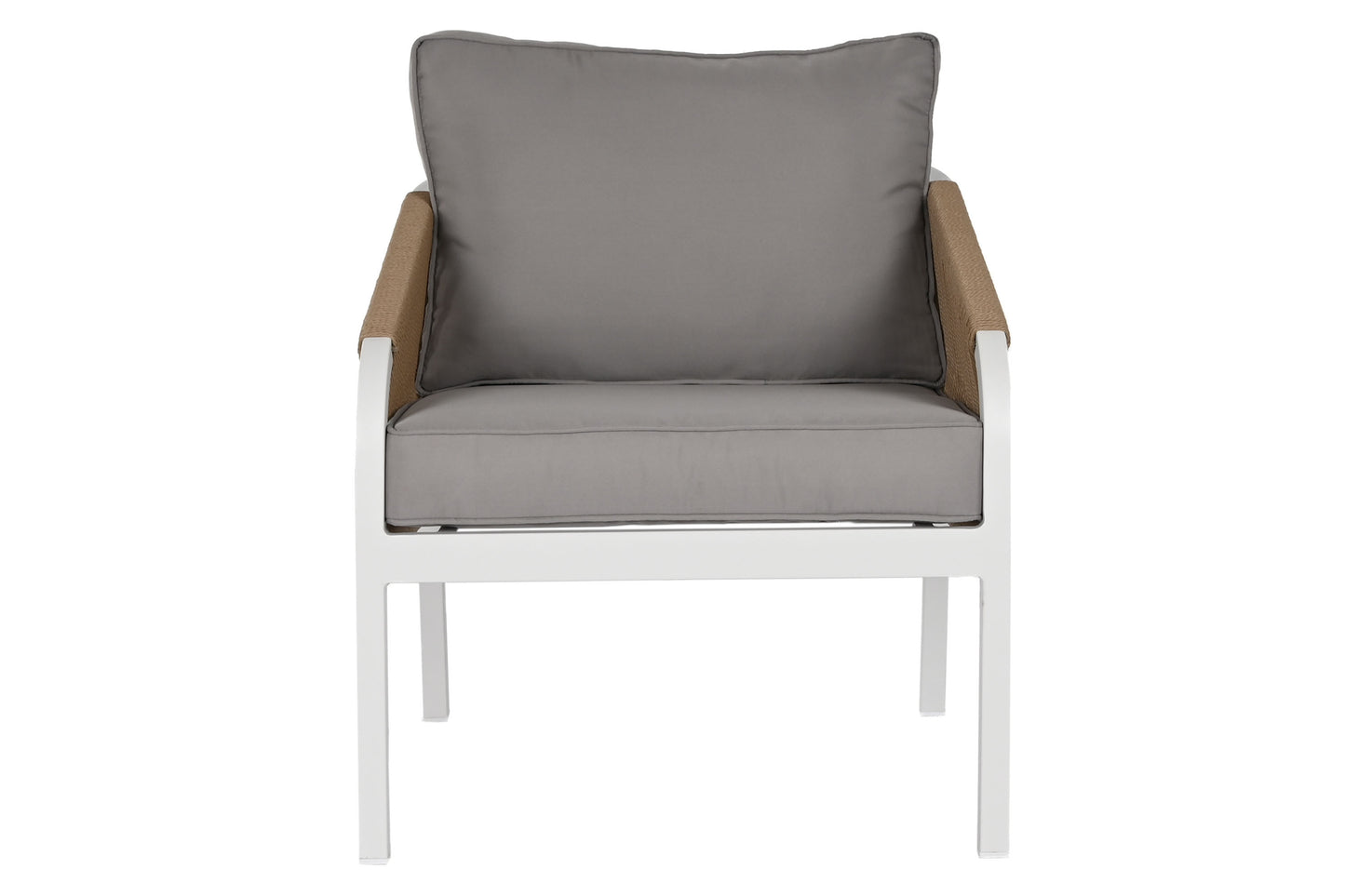 Conjunto Relax Jardín Aluminio y Cuerda. Sofá + 2 Sillones + Mesa