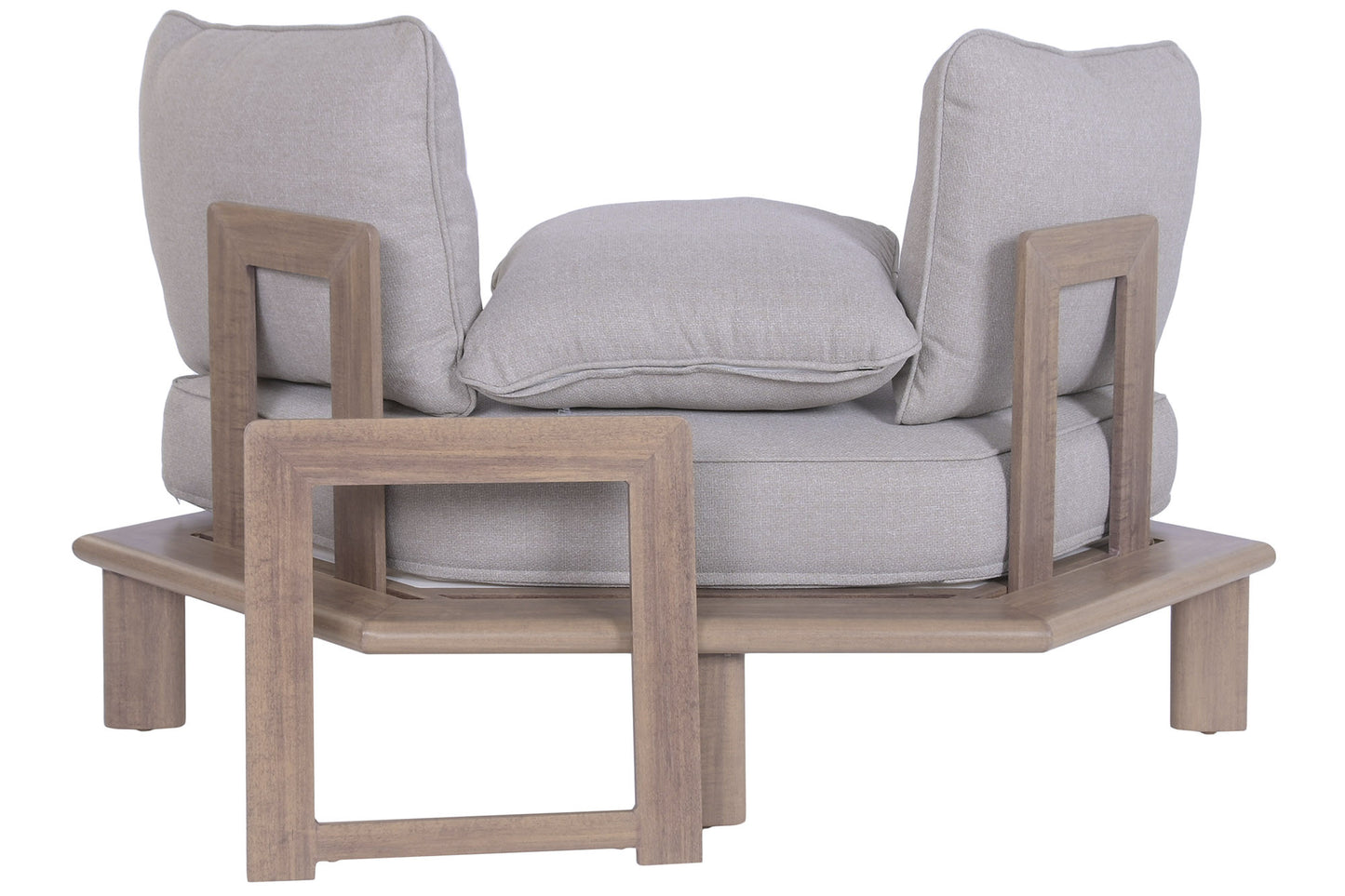 Rinconera Modular de Jardín 4 Piezas Aluminio Imitación Madera 290x290x68