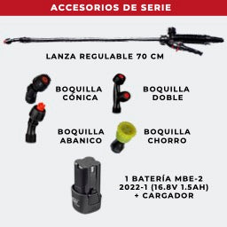 Sulfatadora de mochila 15L con bateria.
