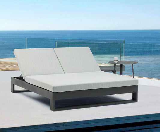 Daybed Niland aluminio antracita y textil gris medio