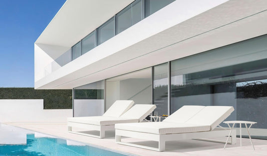 Daybed Niland aluminio blanco y tejido náutico blanco