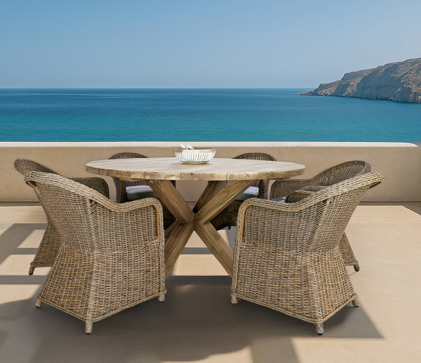 Sillón con brazos Córdoba aluminio y ratán sintético