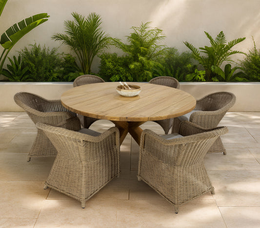 Sillón con brazos Córdoba aluminio y ratán sintético