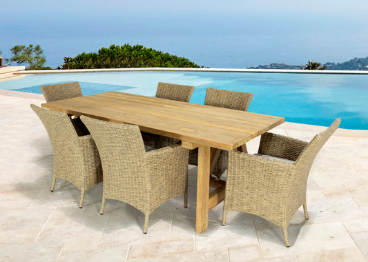 Sillón con brazos Trinity aluminio y rattan sintético