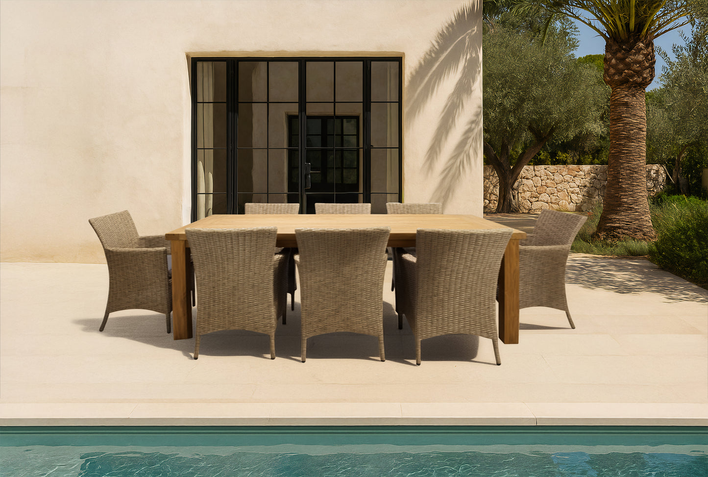 Sillón con brazos Trinity aluminio y rattan sintético