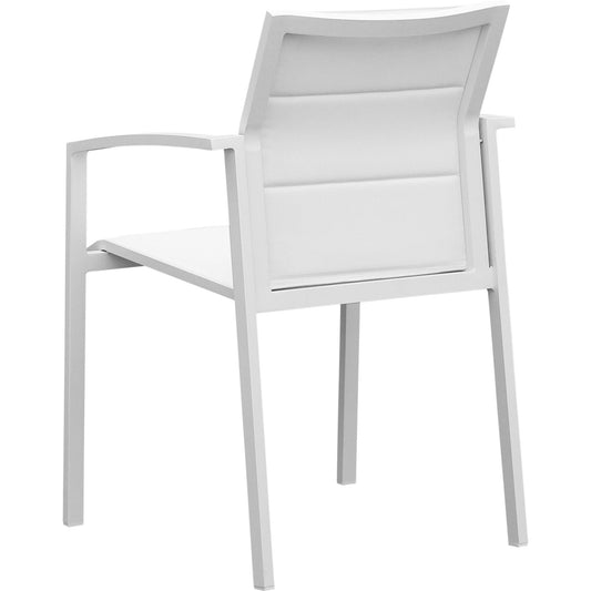 Sillón de comedor ORICK aluminio y textil blanco