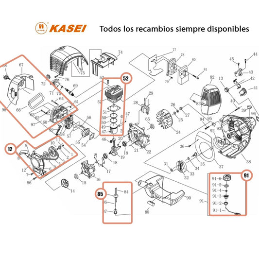 Desbrozadora Kasei BC34 33,5c.c. 1,07hp.