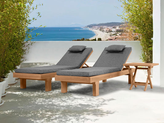 Cojín para tumbona Roxas 59x199x10 cm color gris oscuro