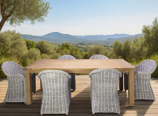 Mesa de comedor Tamu 240x100x78 cm teca reciclada